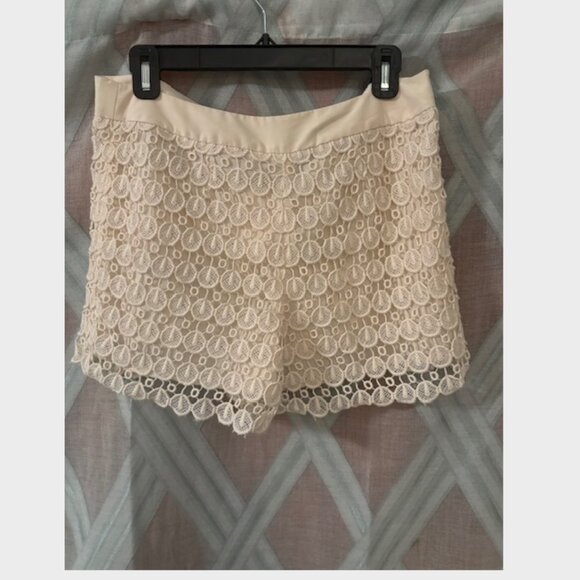 White Silk Embroidered Club Dress Shorts - Picture 2 of 6